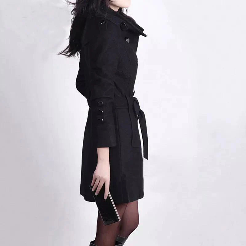 Women's slim fit mid-length autumn winter coat