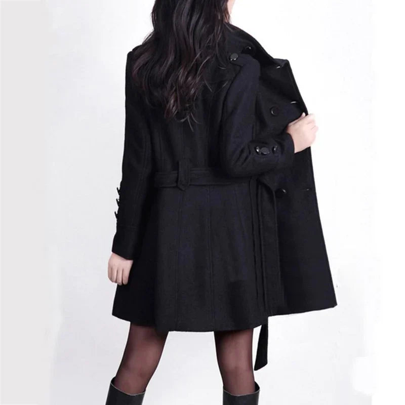Women's slim fit mid-length autumn winter coat