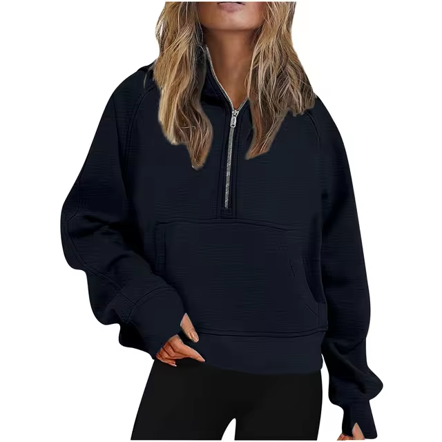 Women's half-zip jacket with hood