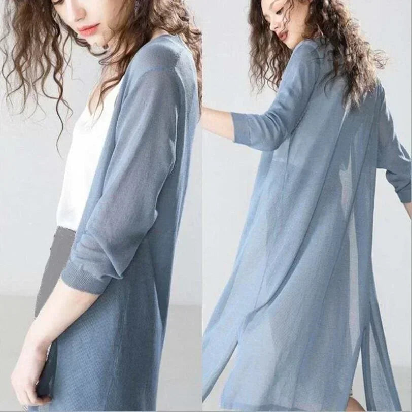 Women's lightweight ice silk sun protection cardigan