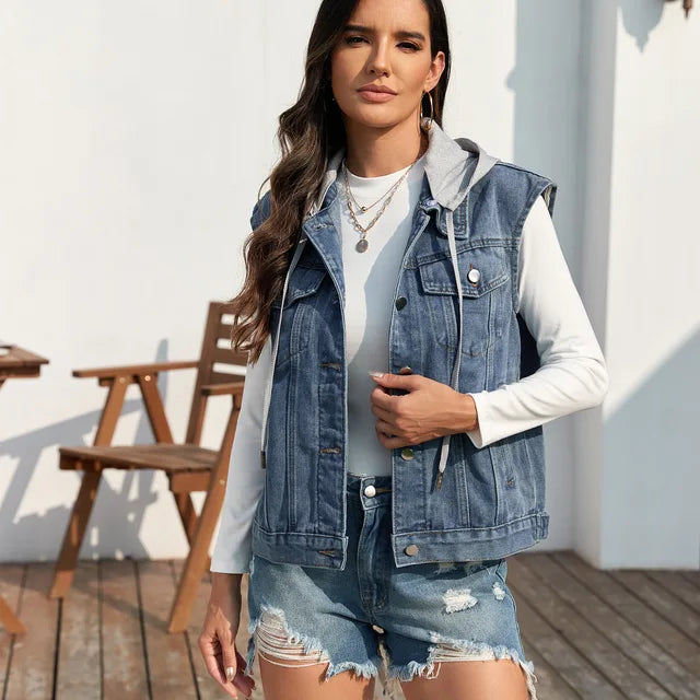 Women's denim vest tank top
