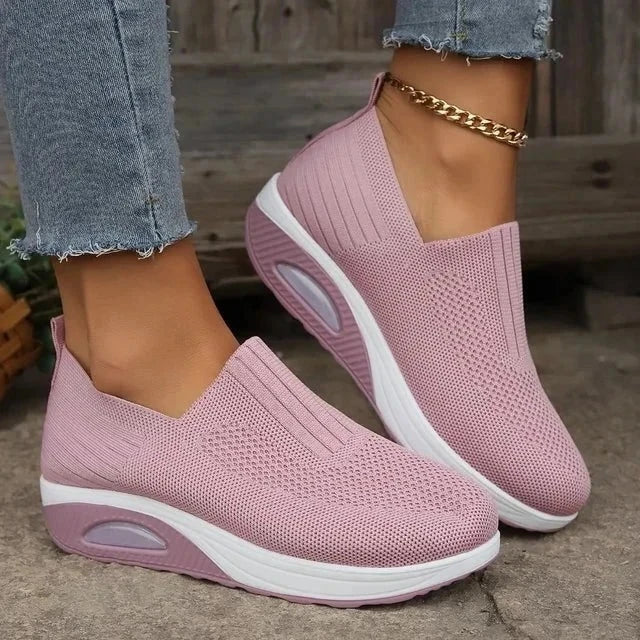 Women's Slip-On Sneakers - Breathable Mesh - Cushioned Sole - Lightweight Casual Wear