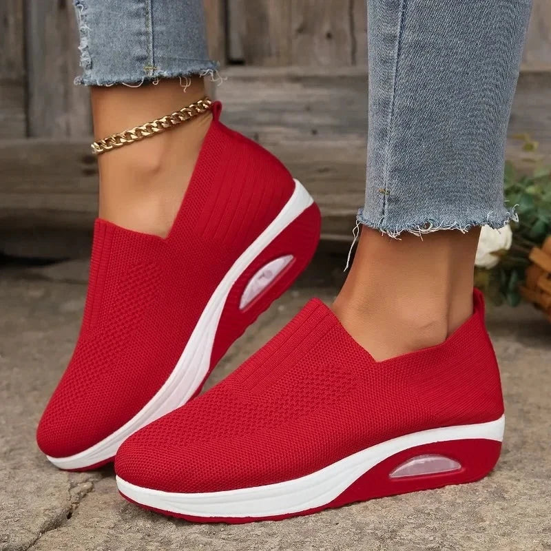 Women's Slip-On Sneakers - Breathable Mesh - Cushioned Sole - Lightweight Casual Wear