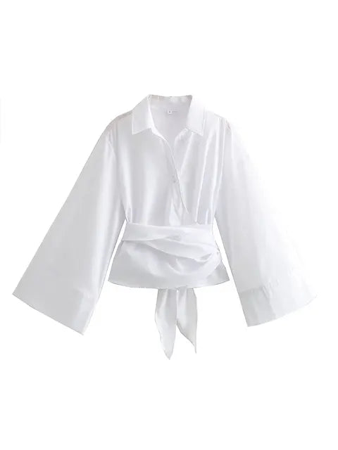 Wrap Front Loose Fit Kimono Top