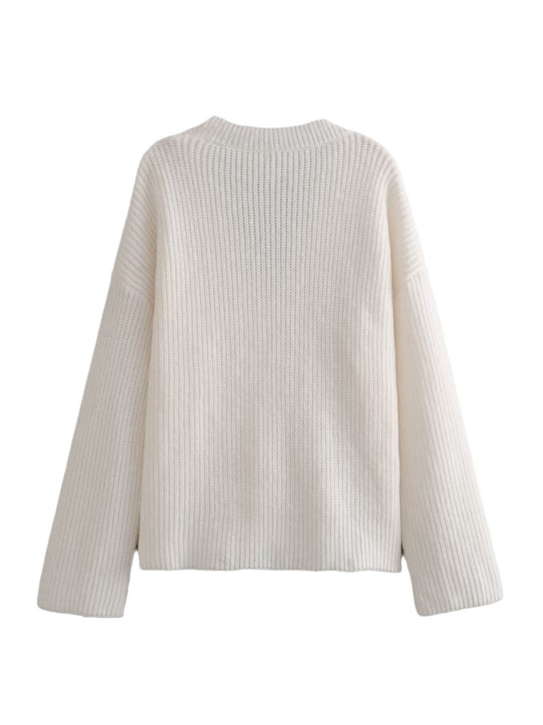 Women's v-neck loose slant button knitted jacket