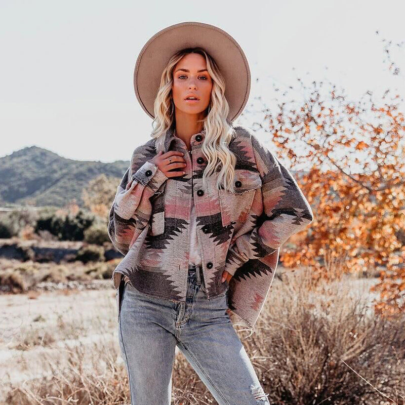 Women's aztec retro jacket