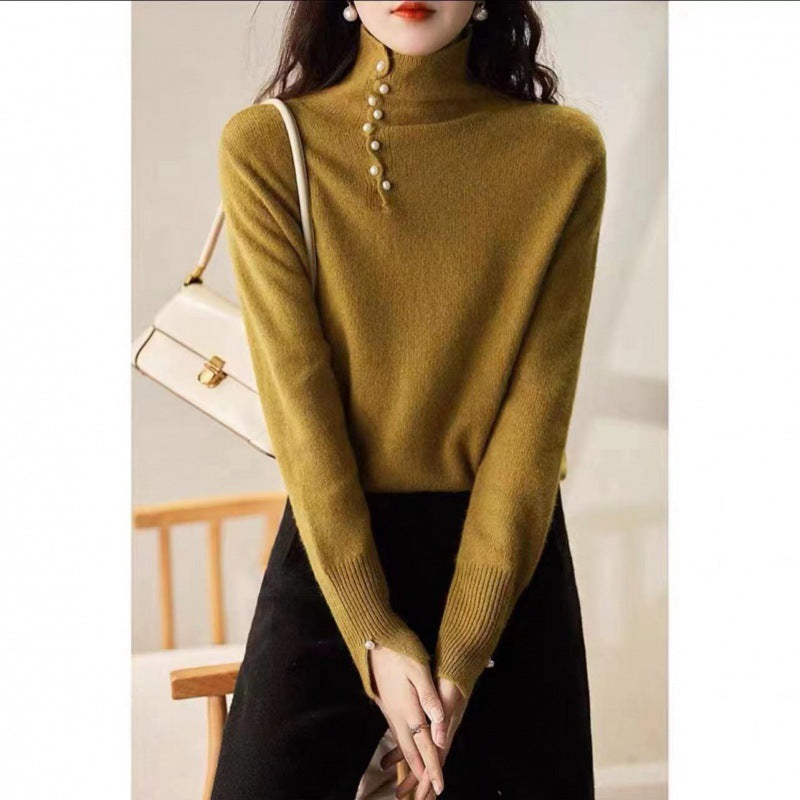 Long sleeve turtleneck sweater for women