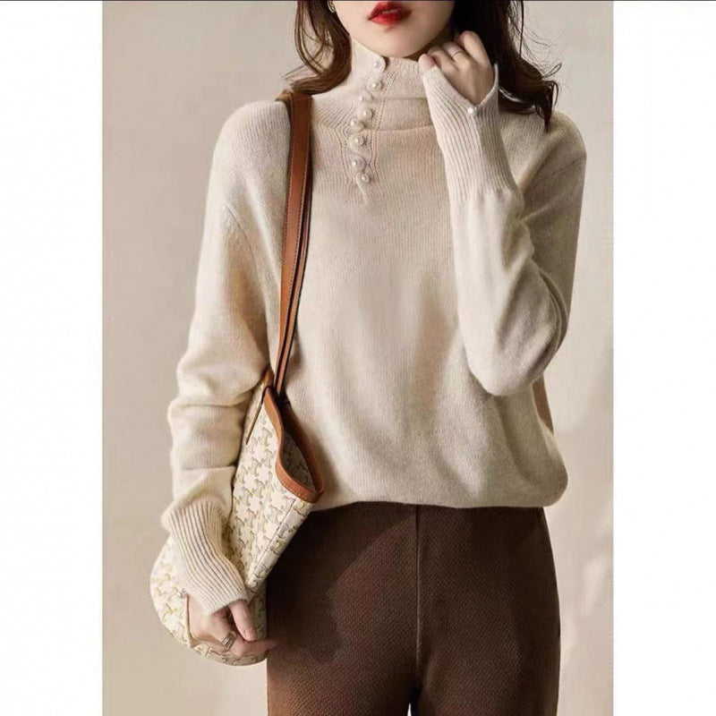 Long sleeve turtleneck sweater for women