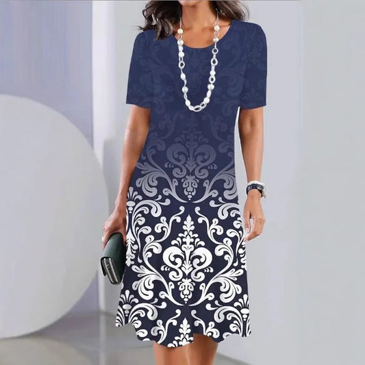 Printed Relaxed Fit Knee Length Dress