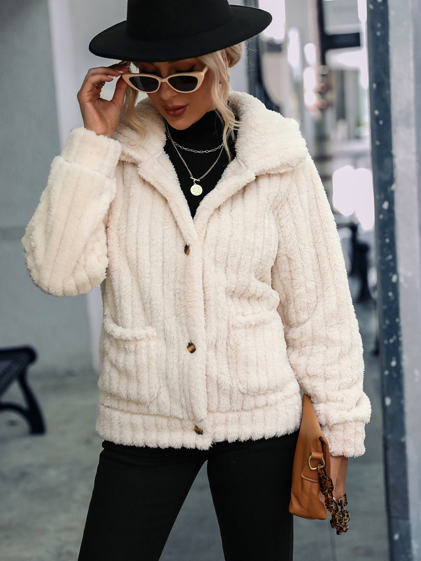 Women's double-sided button-down lapel jacket
