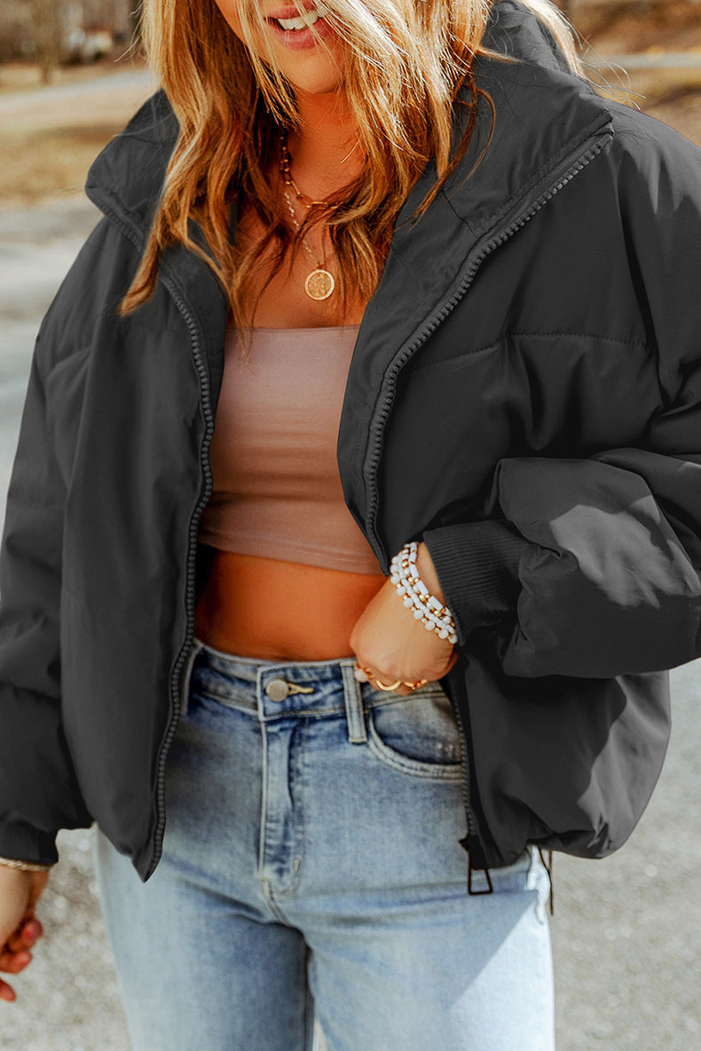 Leni - zip up collared neck coat with pockets