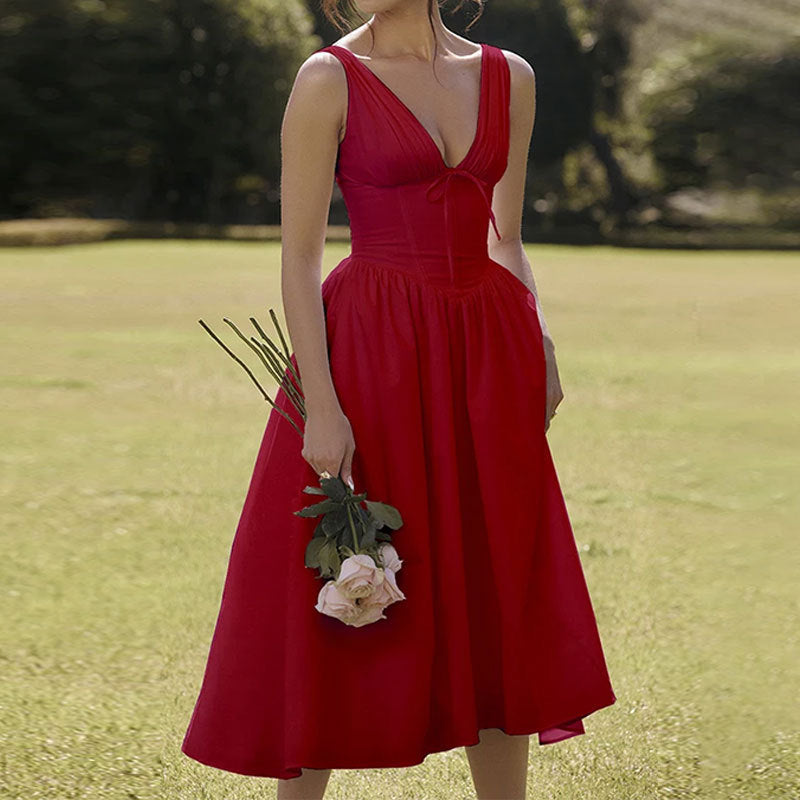 Floral Print Cotton Blend Midi Dress