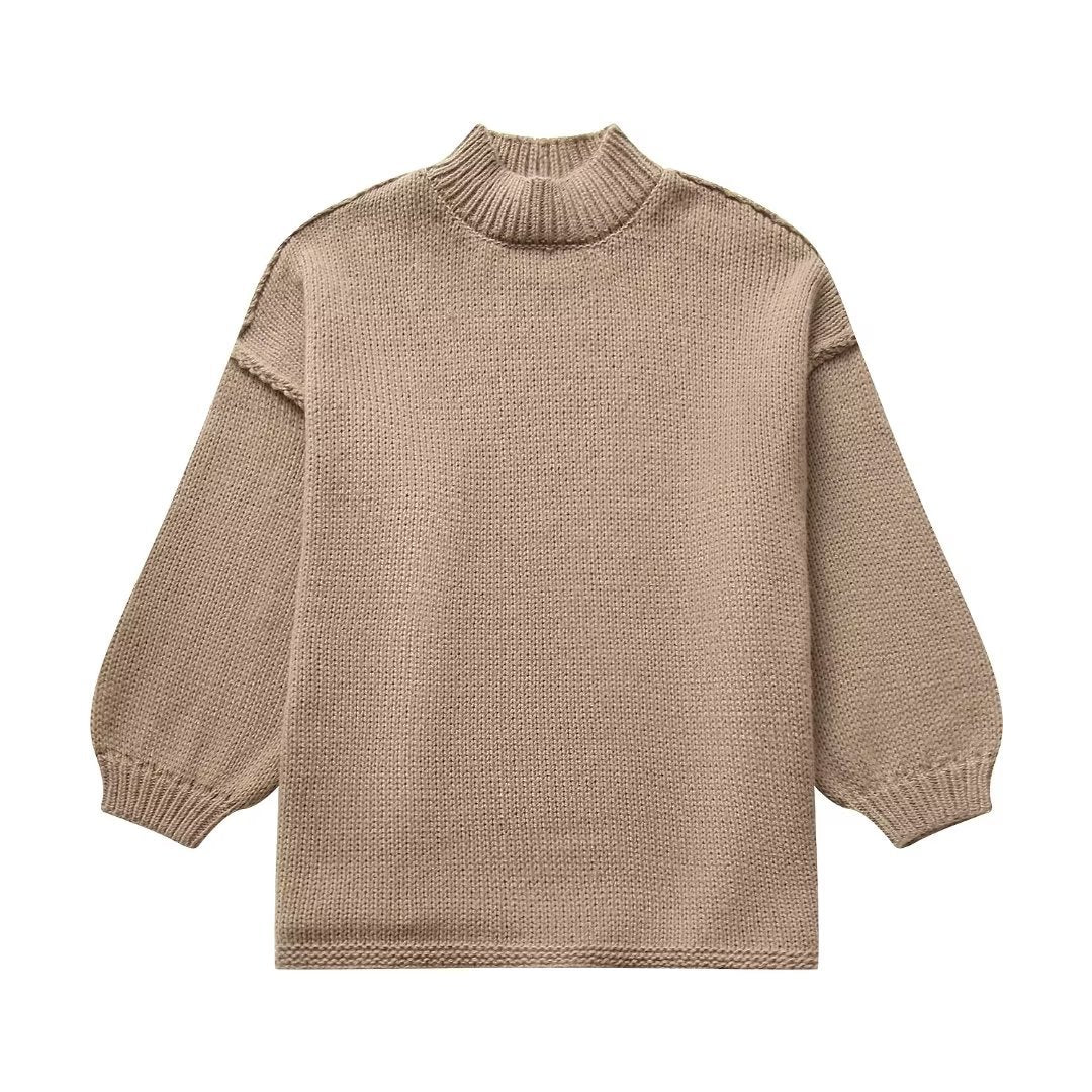Women’s Knit Sweater - Chunky Textured Fabric - Oversized Fit - Long Sleeve Cozy Style