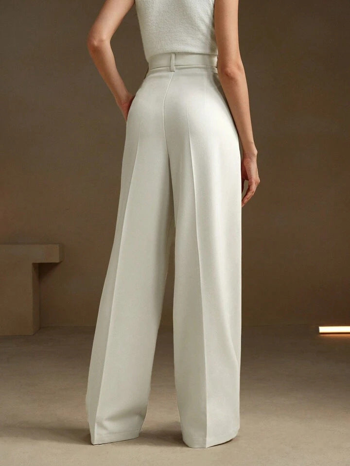 Tailored Wide-Leg - High Waist Drape Pants