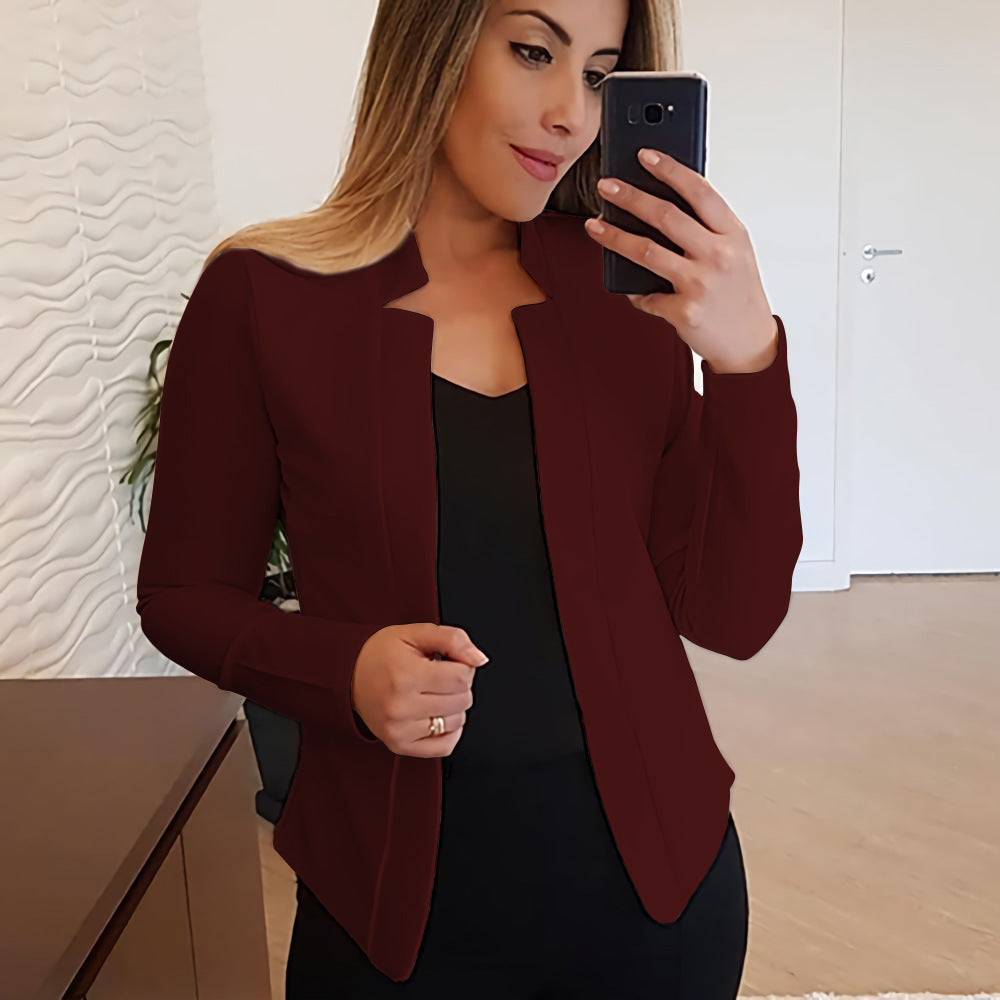 Women's solid color cardigan jacket
