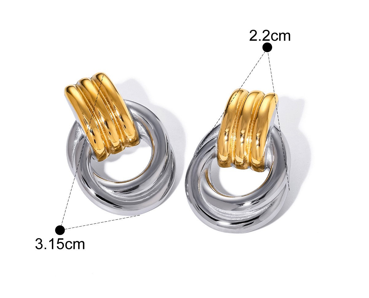 Chunky Double Hoop Stainless Steel Earrings