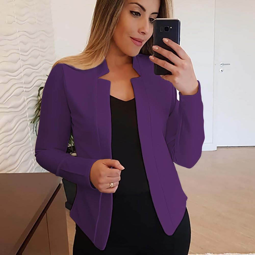 Women's solid color cardigan jacket