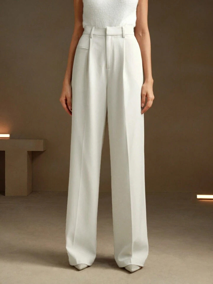 Tailored Wide-Leg - High Waist Drape Pants