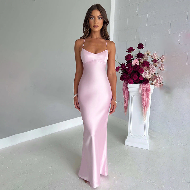 Women's Gown - Spaghetti Straps - Backless Design - Evening Wear