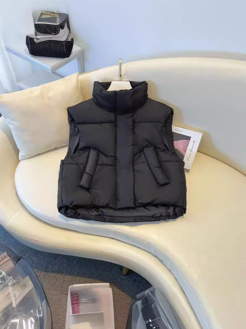 Women’s Puffer Vest - Stand Collar - Quilted Lightweight Insulated Layer