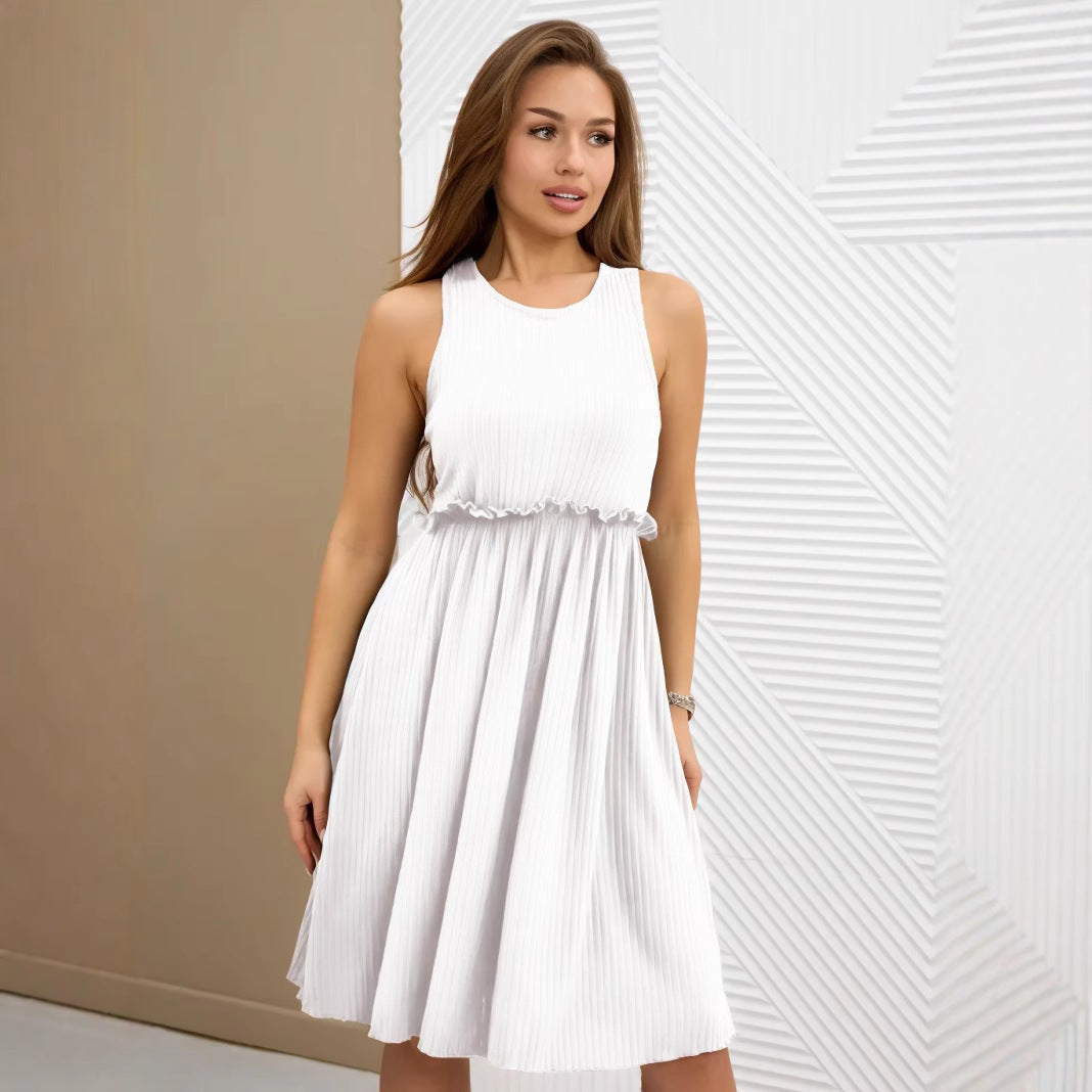 Waist Tie A-Line Midi Dress