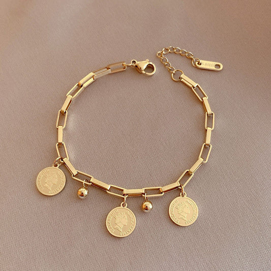 Adjustable Chain Link Charm Bracelet