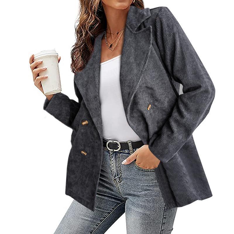 Women's winter lapel blazer with buttons