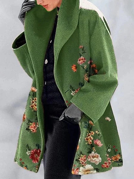 Women's elegant and stylish long coat with wide lapel