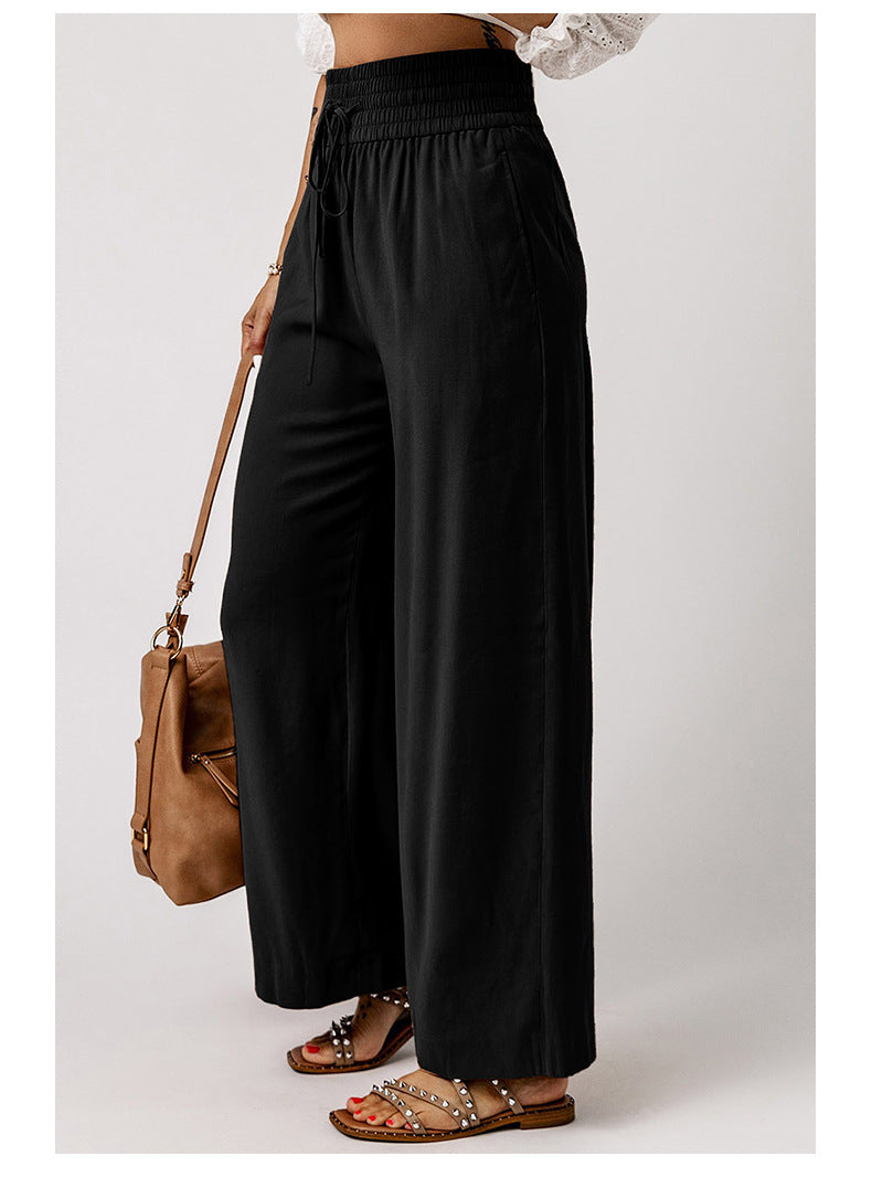 Lia - double take drawstring smocked waist wide leg pants