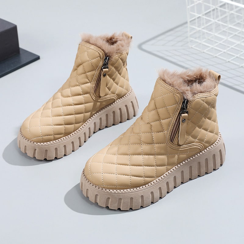 Women's casual fleece thickened winter boots