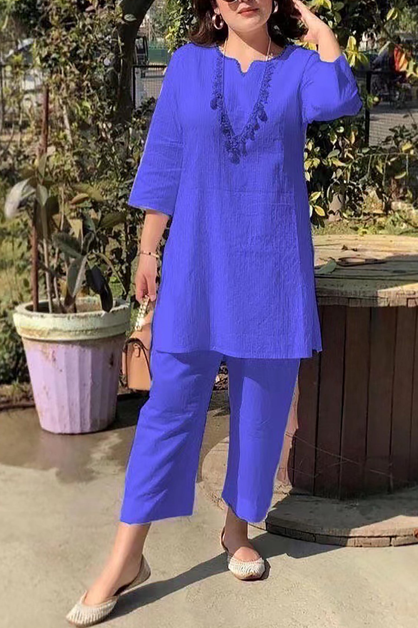 Helena - cozy 3/4 sleeve top and pants set