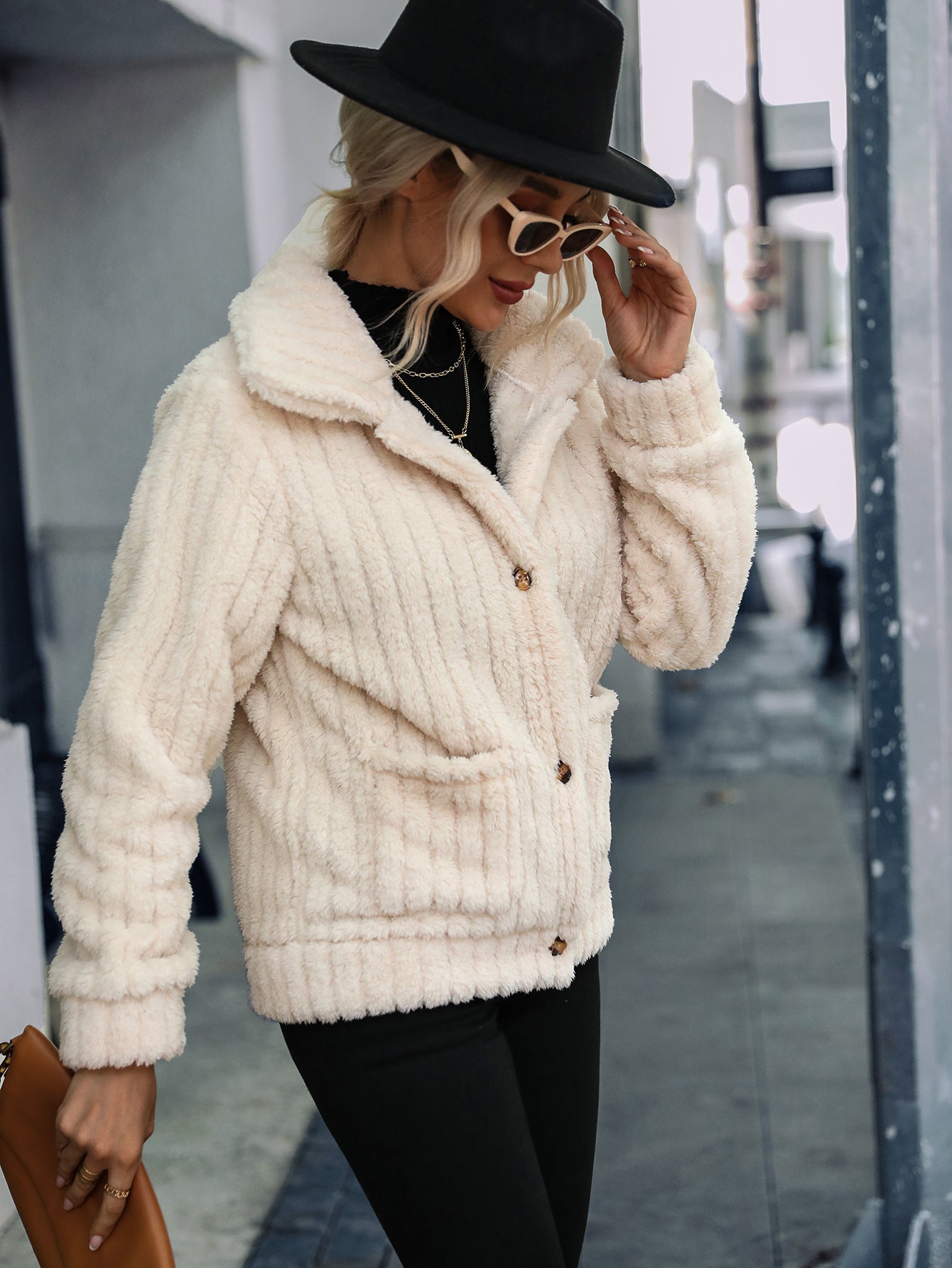 Women's double-sided button-down lapel jacket