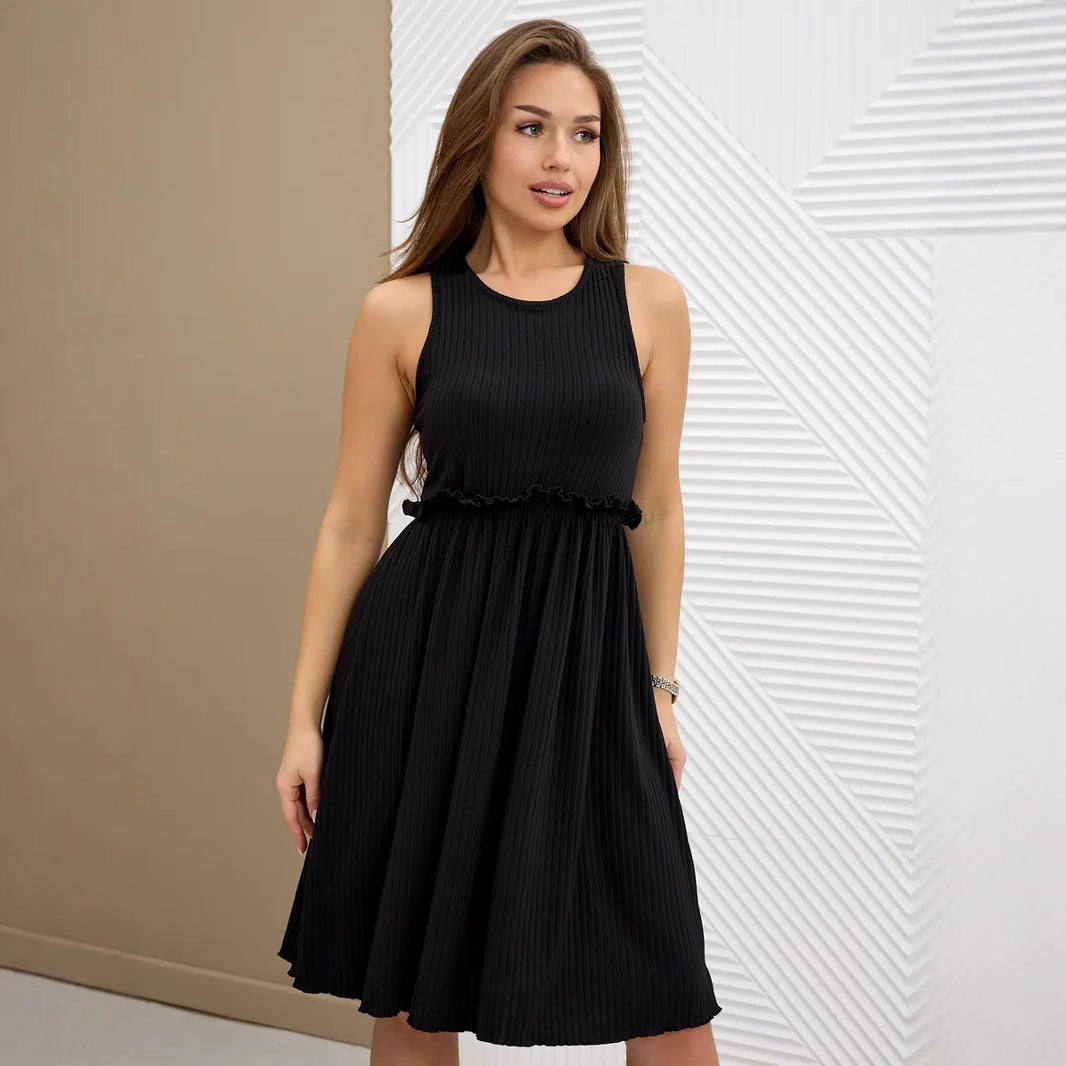 Waist Tie A-Line Midi Dress