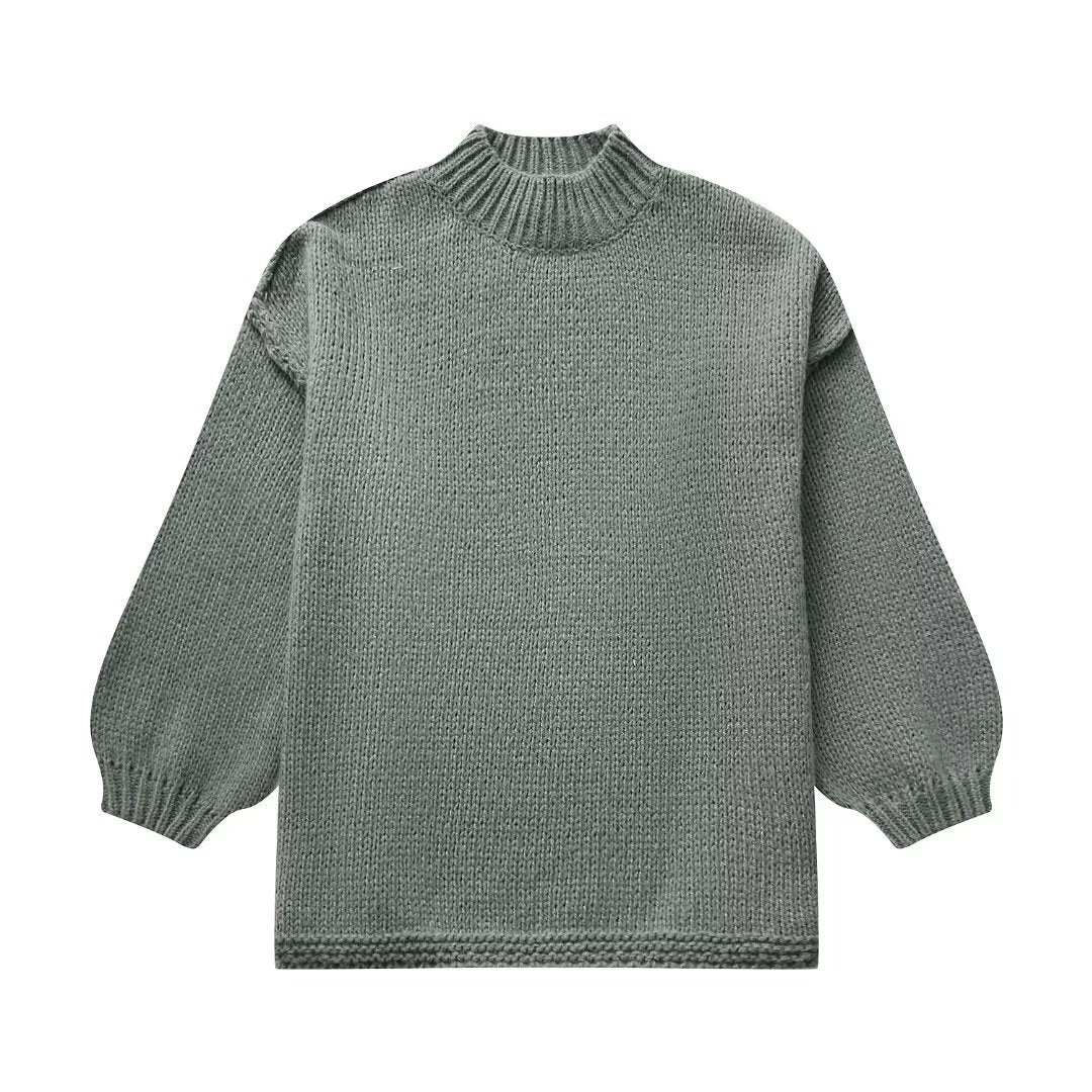 Women’s Knit Sweater - Chunky Textured Fabric - Oversized Fit - Long Sleeve Cozy Style