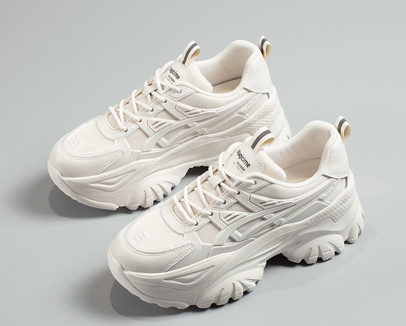 Chunky Platform Lace-Up Casual Sneakers