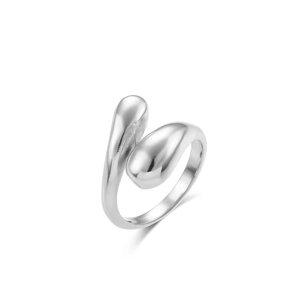 Double Ball Bead Stainless Steel Ring