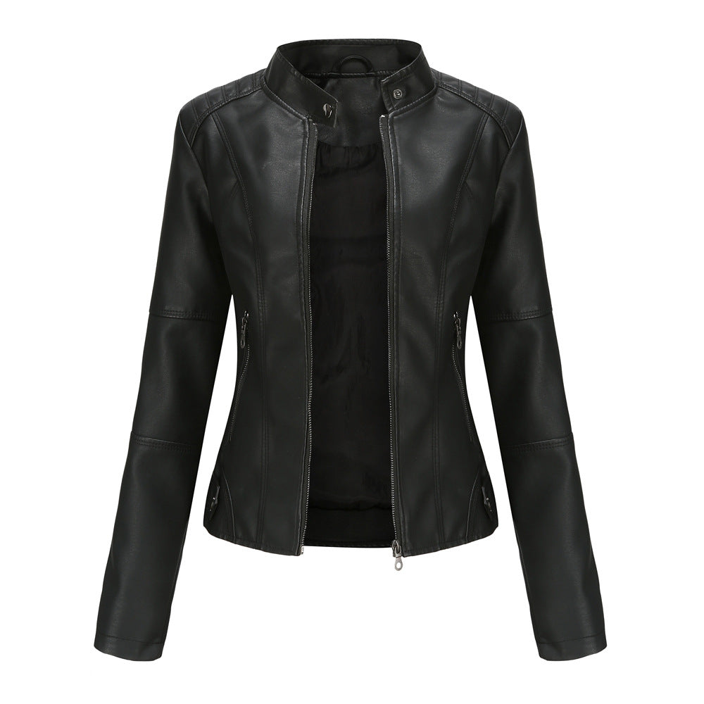 Women's casual leather jacket