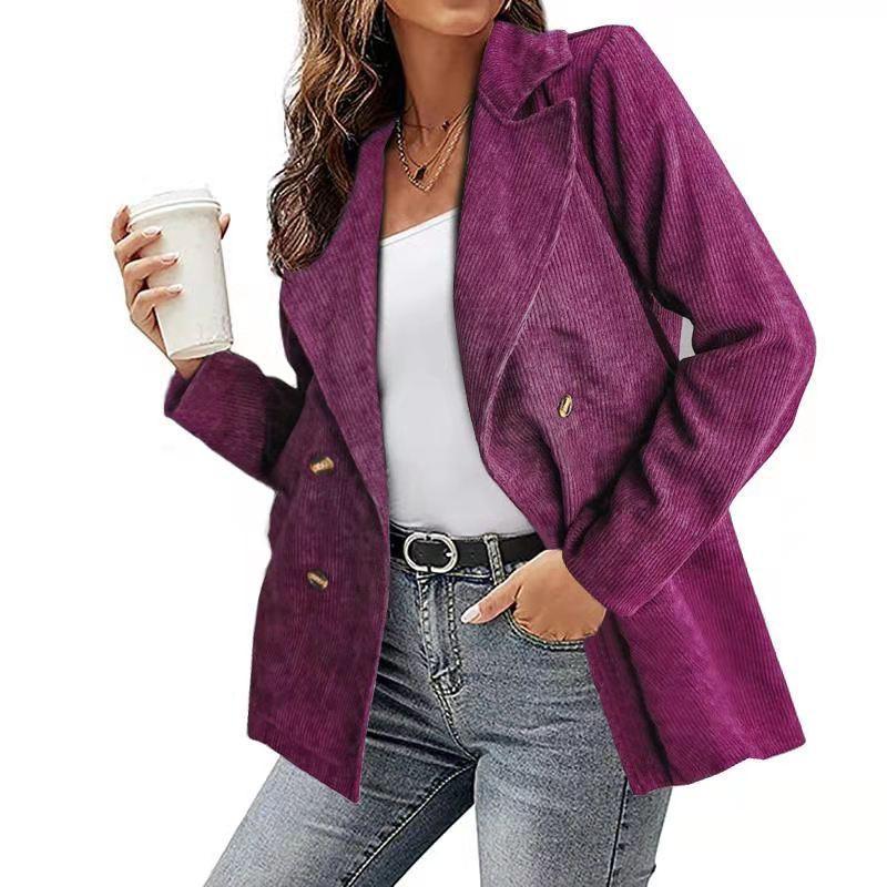 Women's winter lapel blazer with buttons