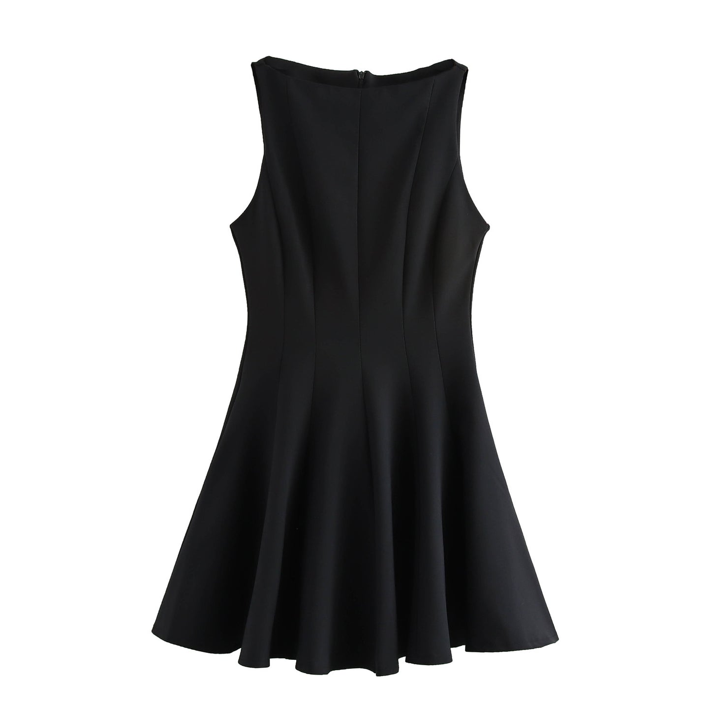 Women’s Sleeveless Dress – Slim Fit A-Line – Round Neck – Mini Length – Soft Fabric