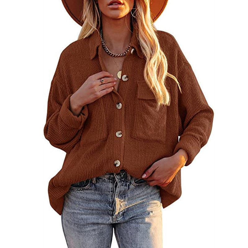 Women’s Oversized Button Up Corduroy Sweater