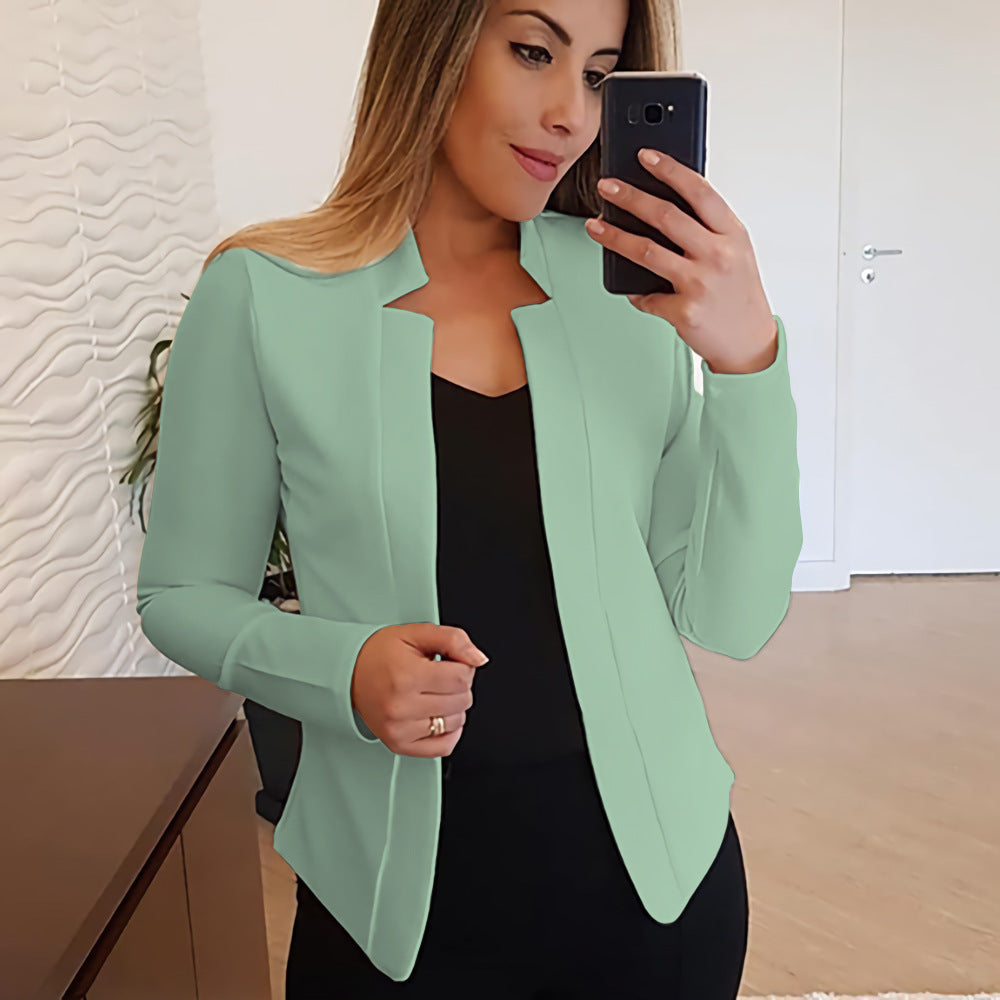 Women's solid color cardigan jacket