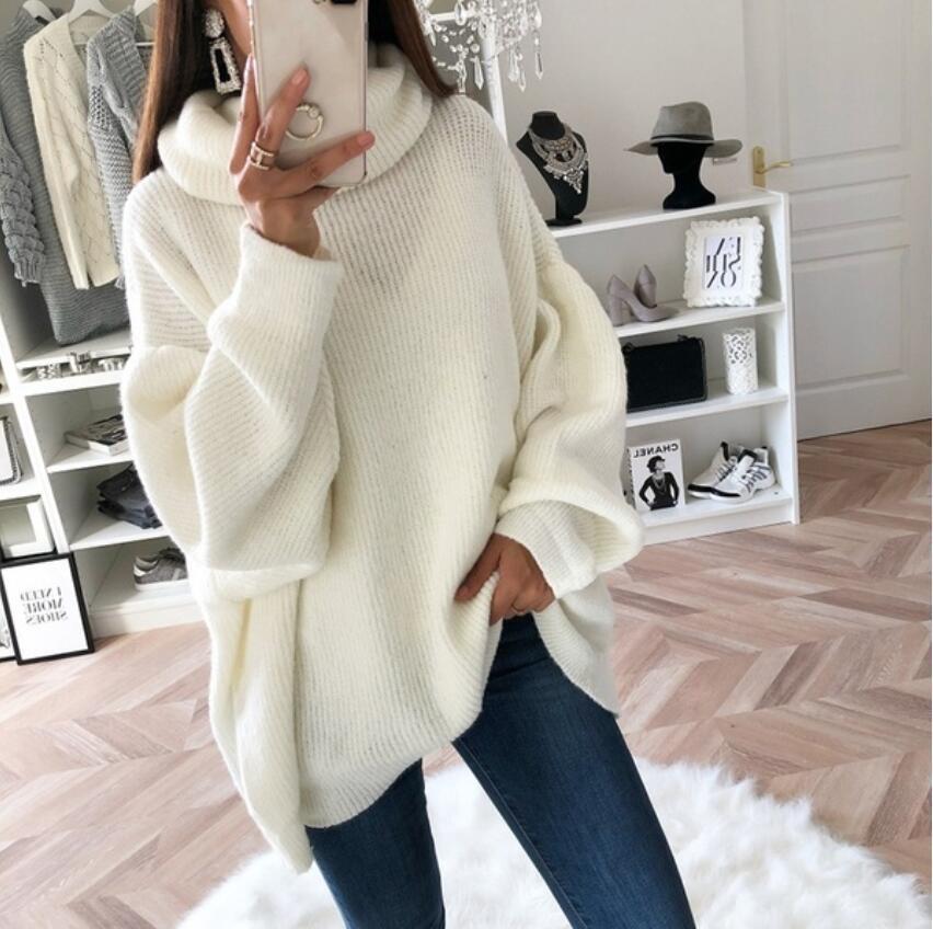 Women's loose fit turtleneck pullover sweater