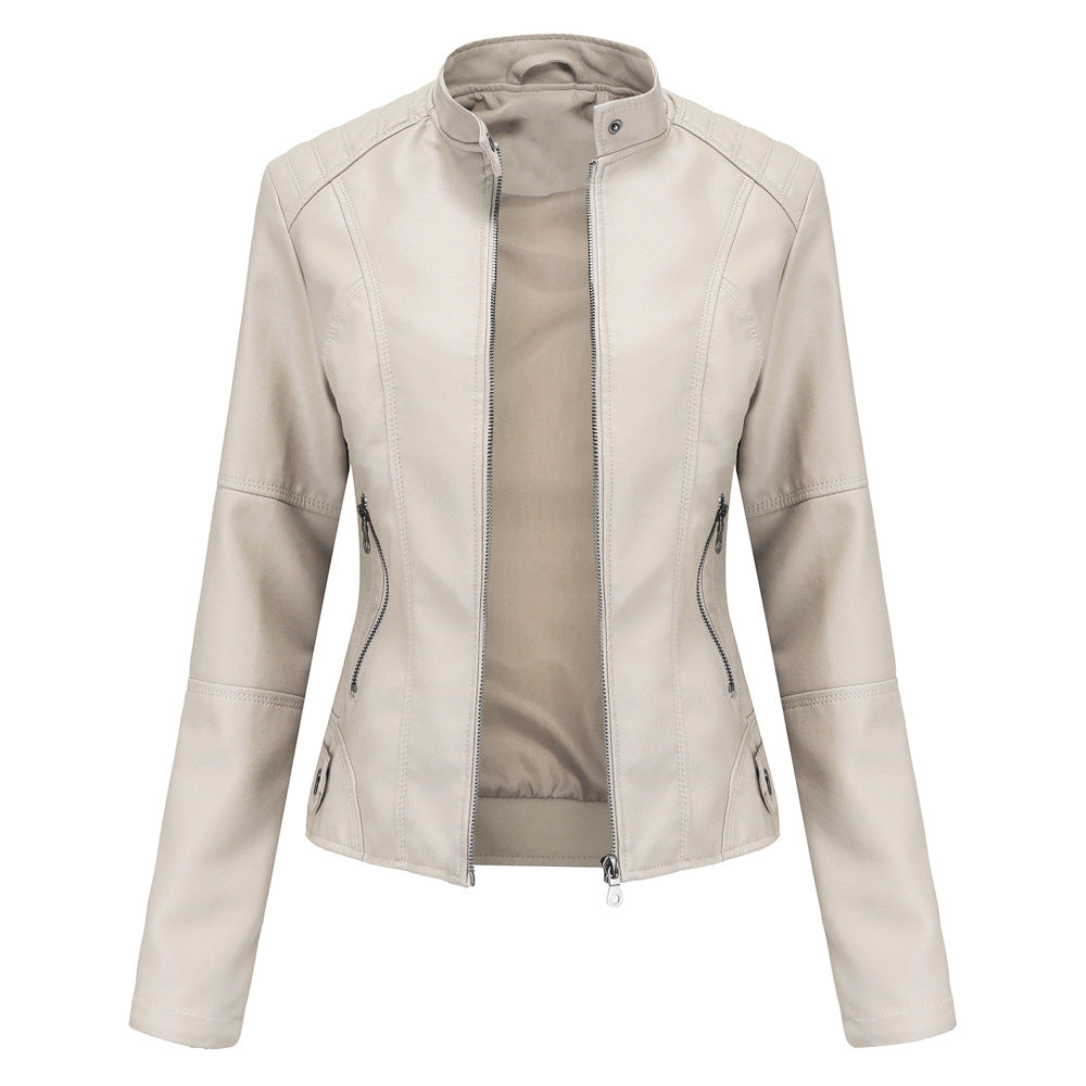 Women's chic leather jacket