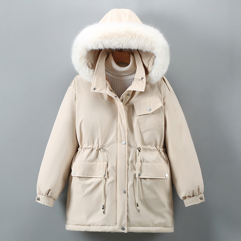 Women’s Parka Jacket – Relaxed Fit – Faux Fur Hood – Weather-Resistant – Mid-Length