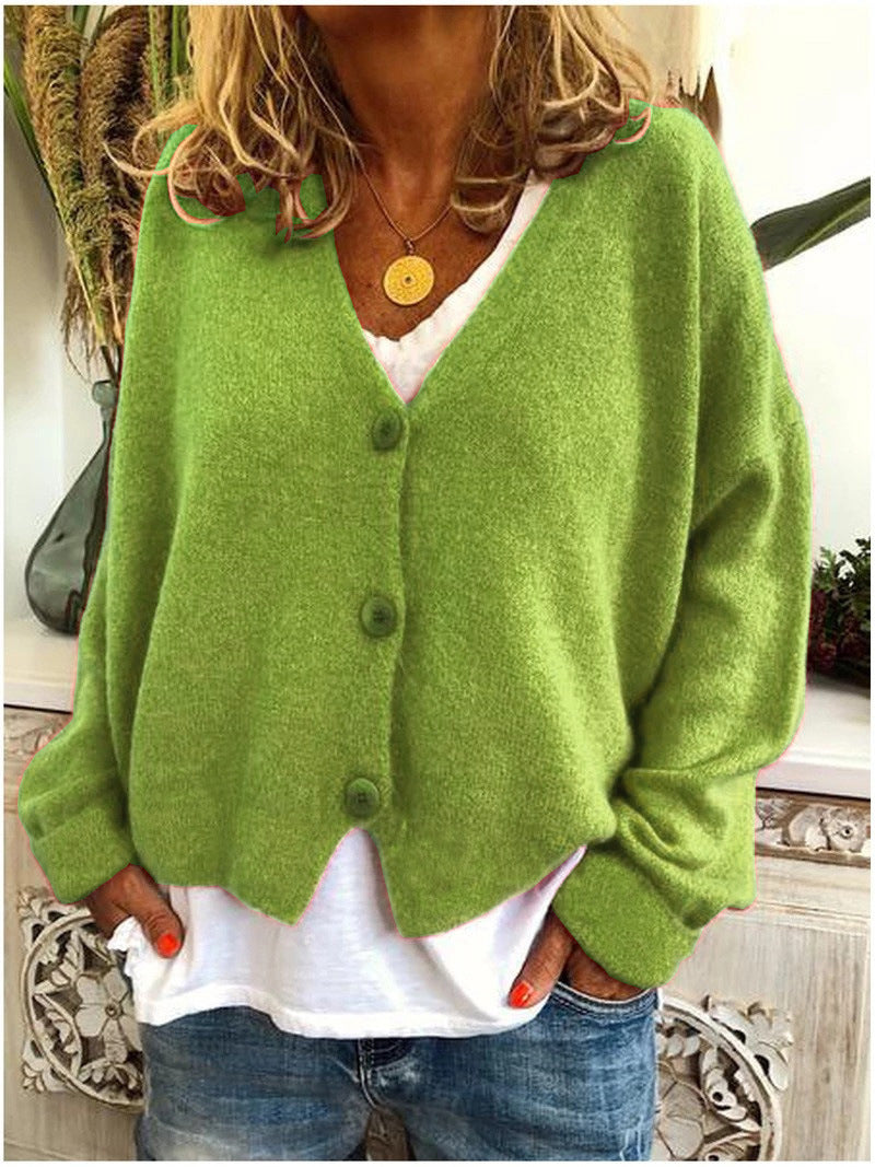 Cozy Women's V-Neck Button-Front Cardigan
