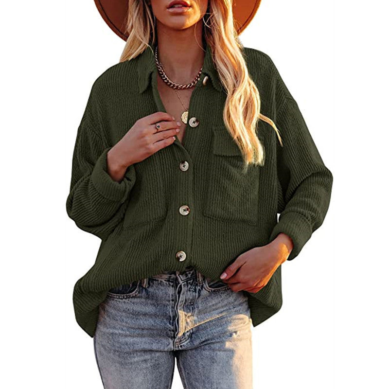 Women’s Oversized Button Up Corduroy Sweater