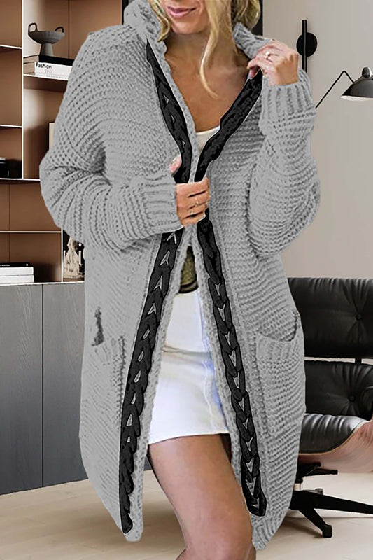 Chunky Knit Relaxed Fit Open-Front Cardigan