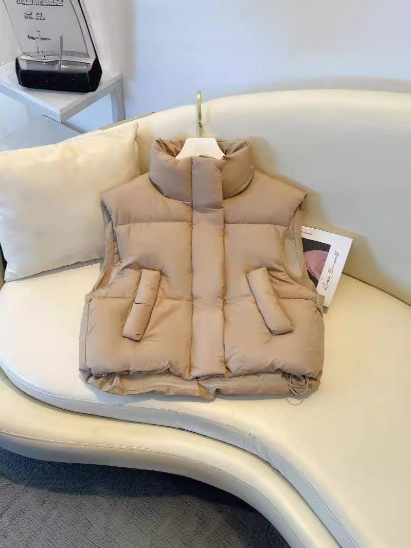 Women’s Puffer Vest - Stand Collar - Quilted Lightweight Insulated Layer