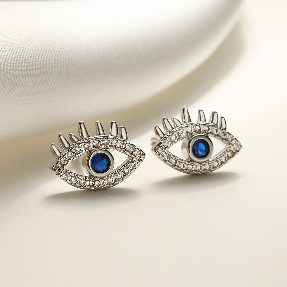 Crystal Embellished Eye Stud Statement Earrings