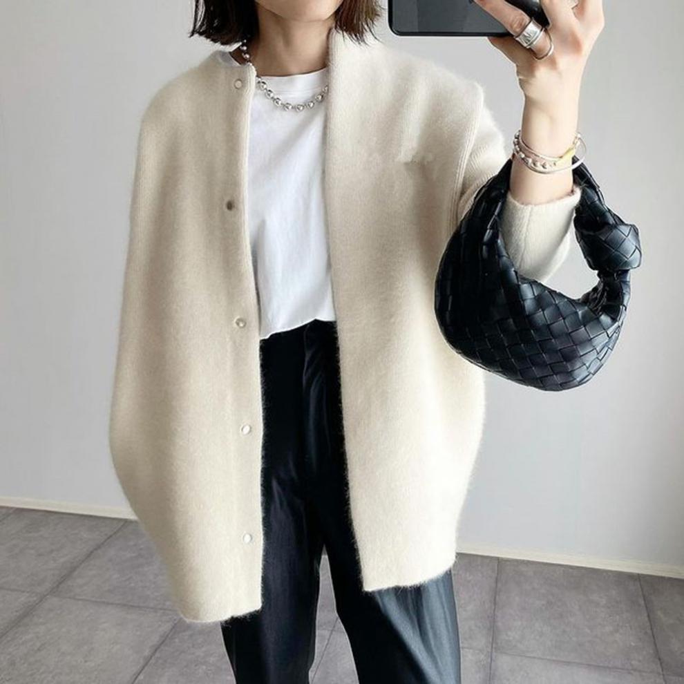 Women’s Cardigan – Oversized Fit – Soft Knitted – Button Front – Mid-Length Layering